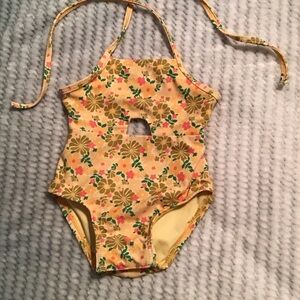 Floral Cutout Halter Swimsuit